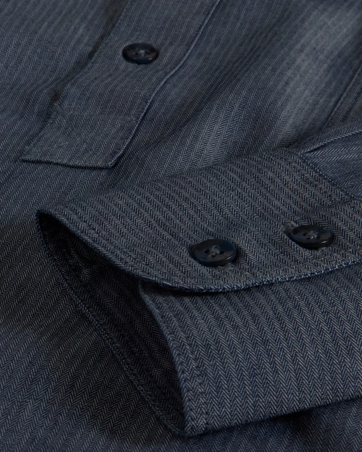 Hollington chemise mao denim chemise chevrons