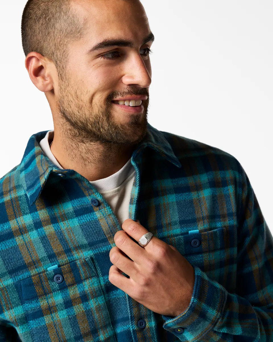 Cotopaxi Mero Organic Flannel chemise homme Indigo Plaid