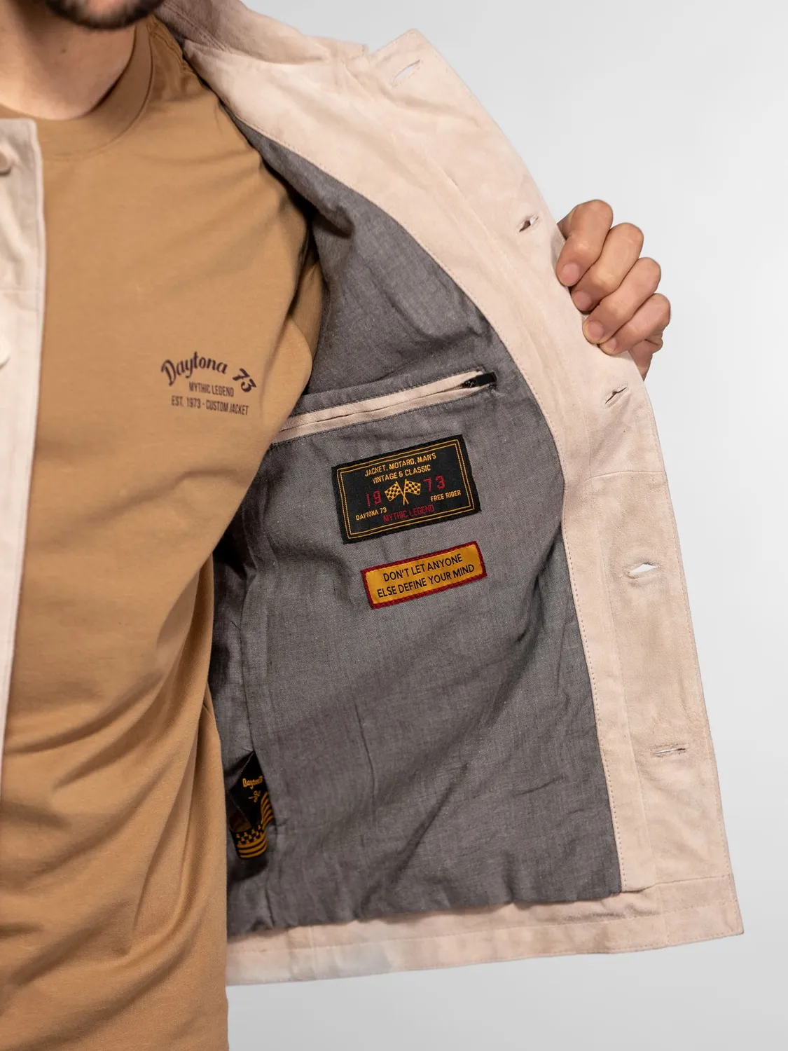 DAYTONA Windham veste suédine cuir chèvre col chemise