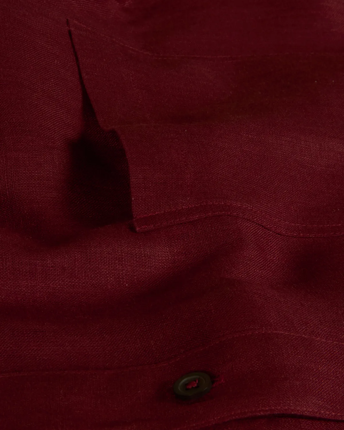 Hollington chemise col mao lin burgundy coupe droite