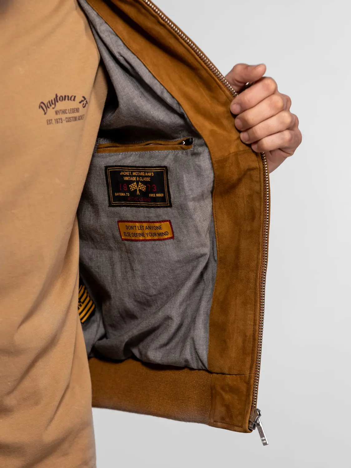 Daytona Gila bomber cuir suédé Cognac homme