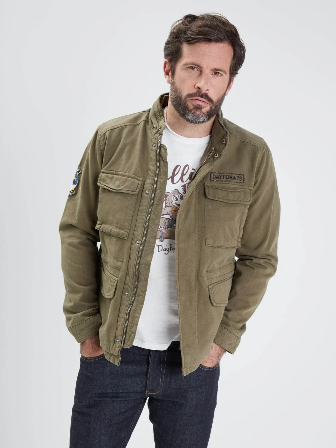 Daytona Day 65 veste militaire homme navy saharienne