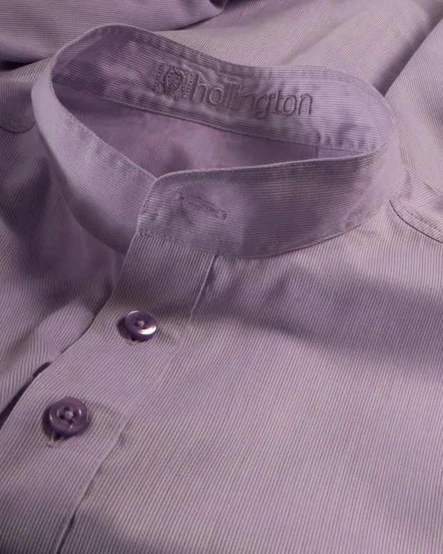 Hollington chemise coton rayures violettes col nehru