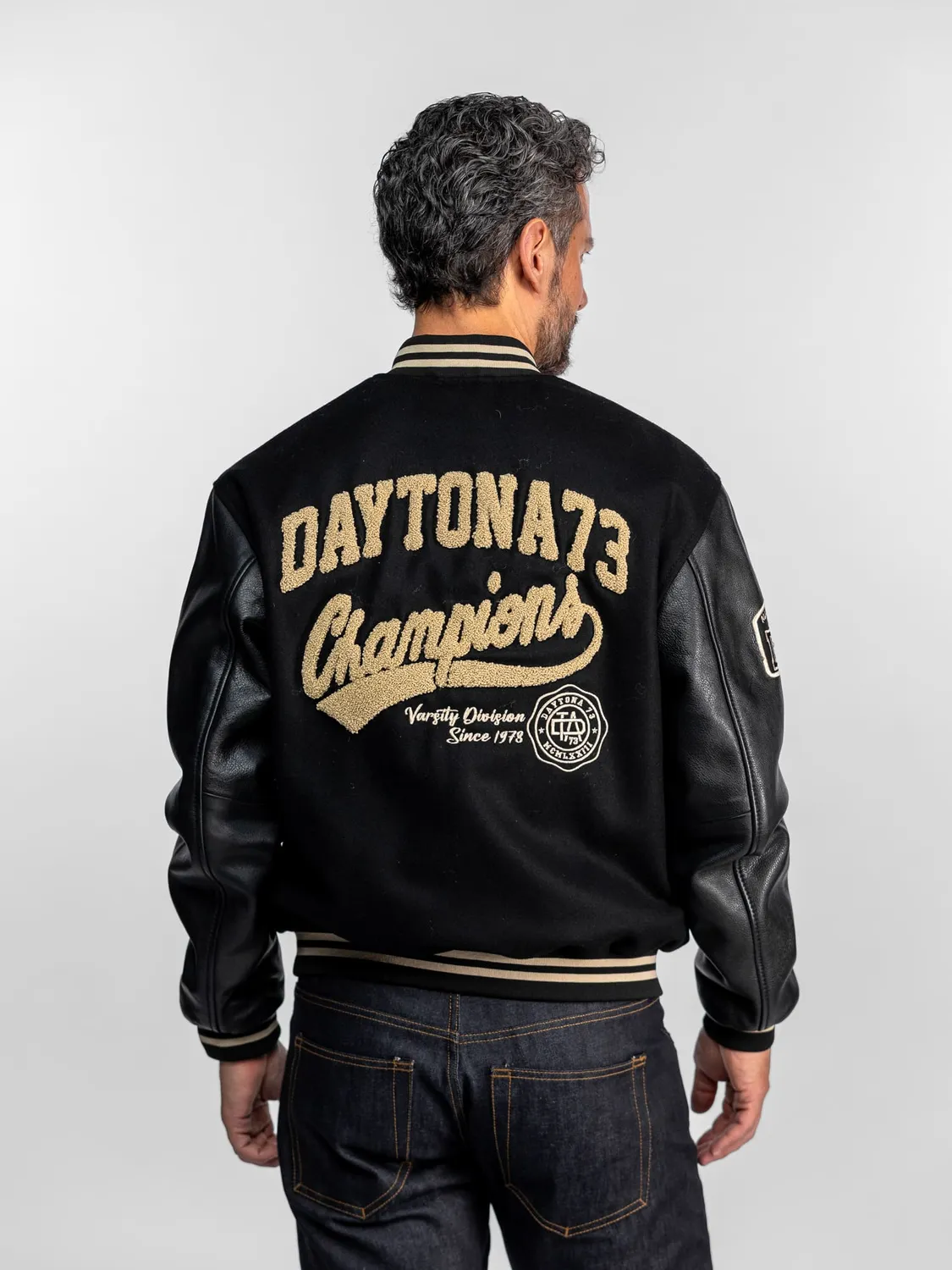 DAYTONA Ethier bomber universitaire homme laine cuir