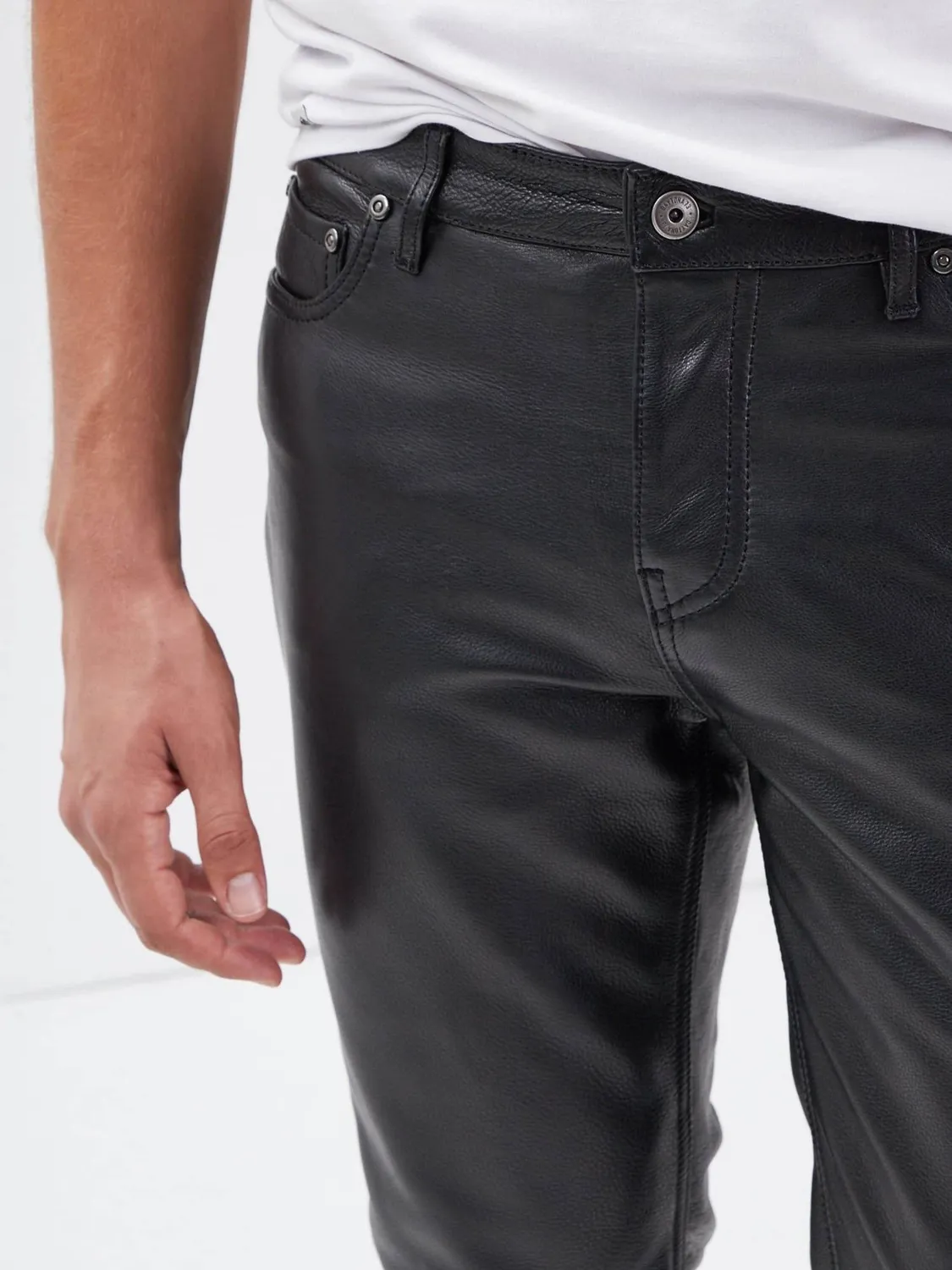 Daytona Booling pantalon cuir vachette noir