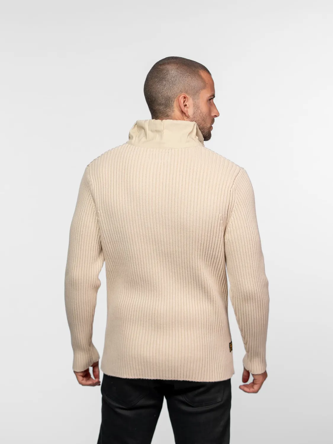 Daytona Moran pull camionneur coton col zippe navy
