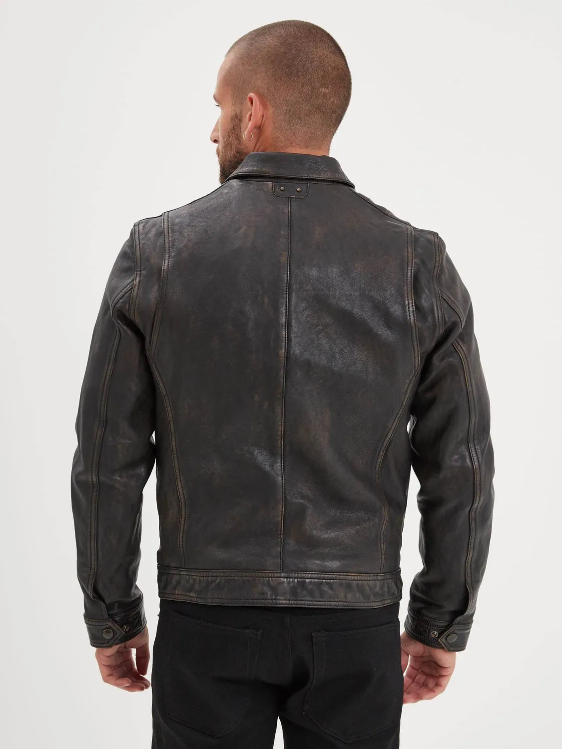 DAYTONA Lovel blouson cuir homme noir agneau vintage