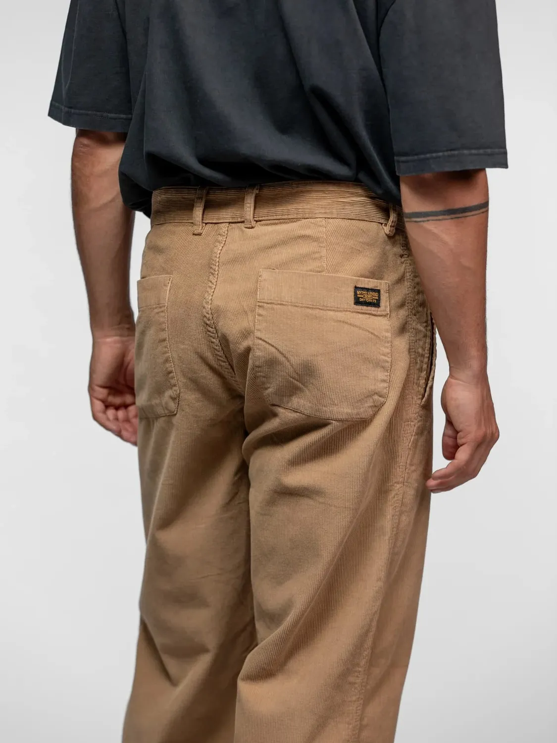 Daytona Stokes Pantalon velours côtelé beige droit