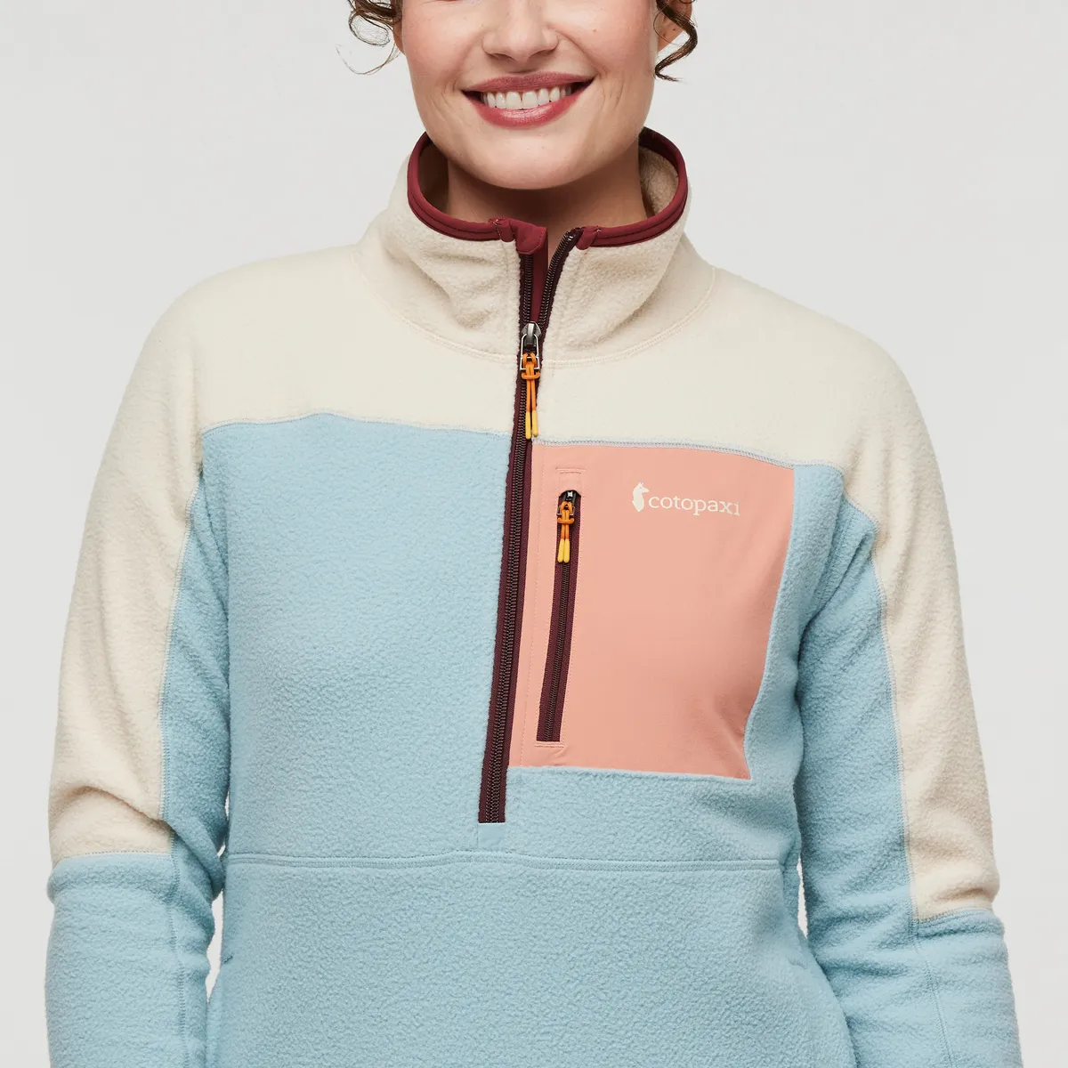 Cotopaxi Abrazo polaire demi-zip femme cream sea spray