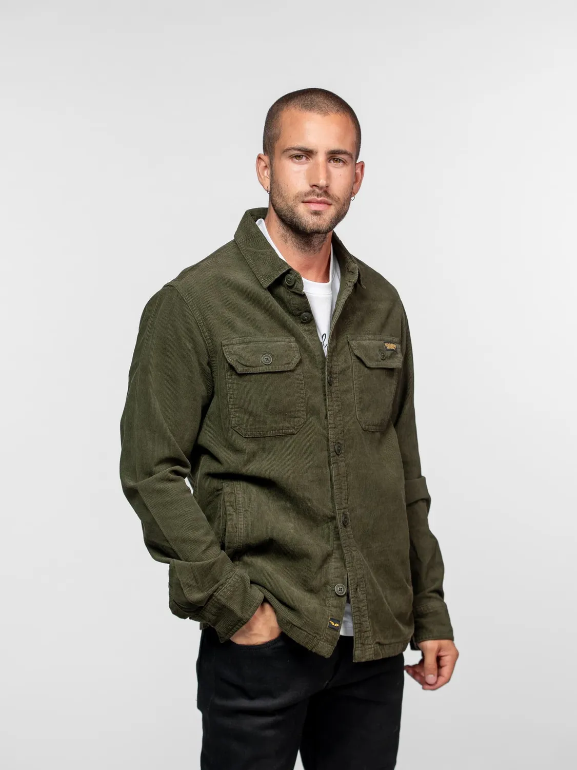 DAYTONA Farnham chemise velours côtelé beige regular