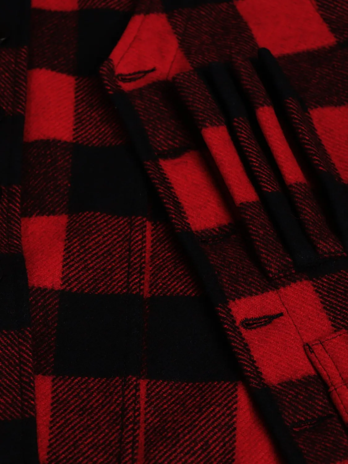 Hollington gilet 20 poches drap de laine carreaux rouges