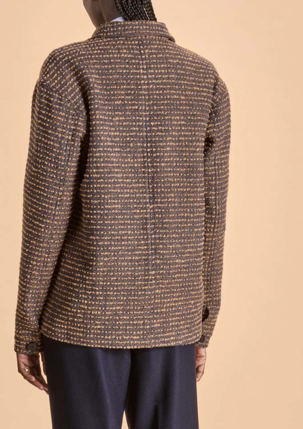 Soubacq Le Bleu Atelier veste lainage bleu beige