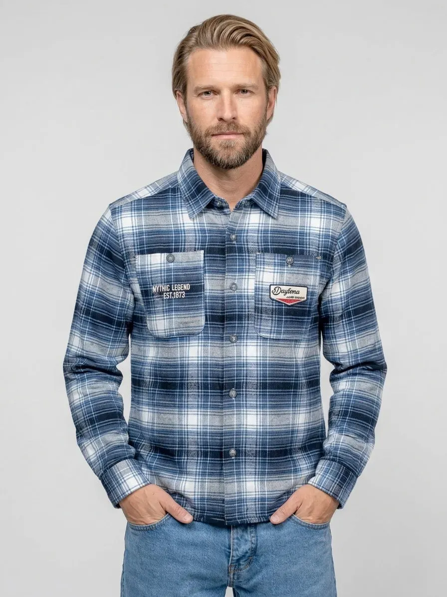 Daytona Wells chemise flanelle worker bleue