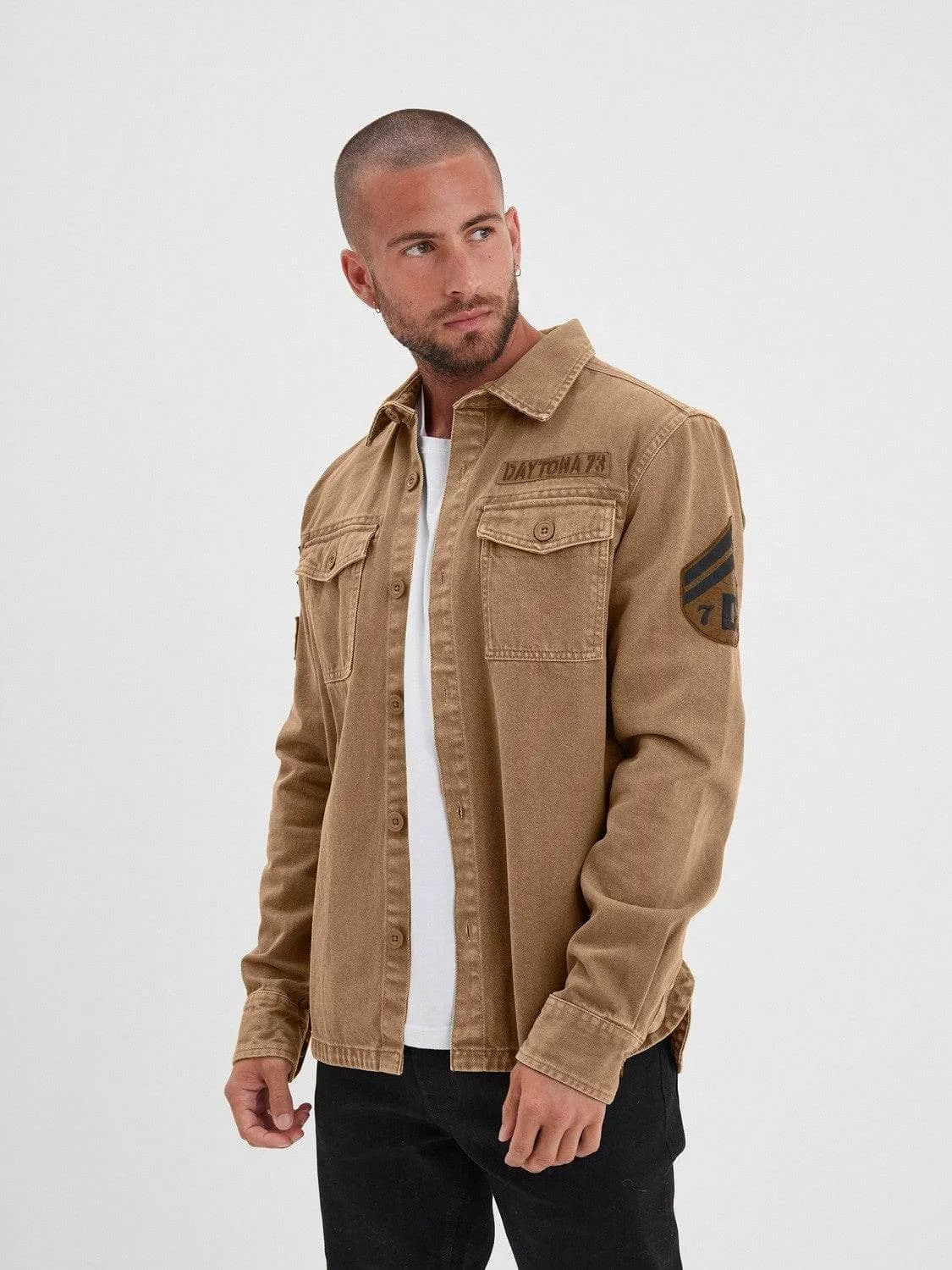 DAYTONA Melhart chemise militaire surchemise coton beige
