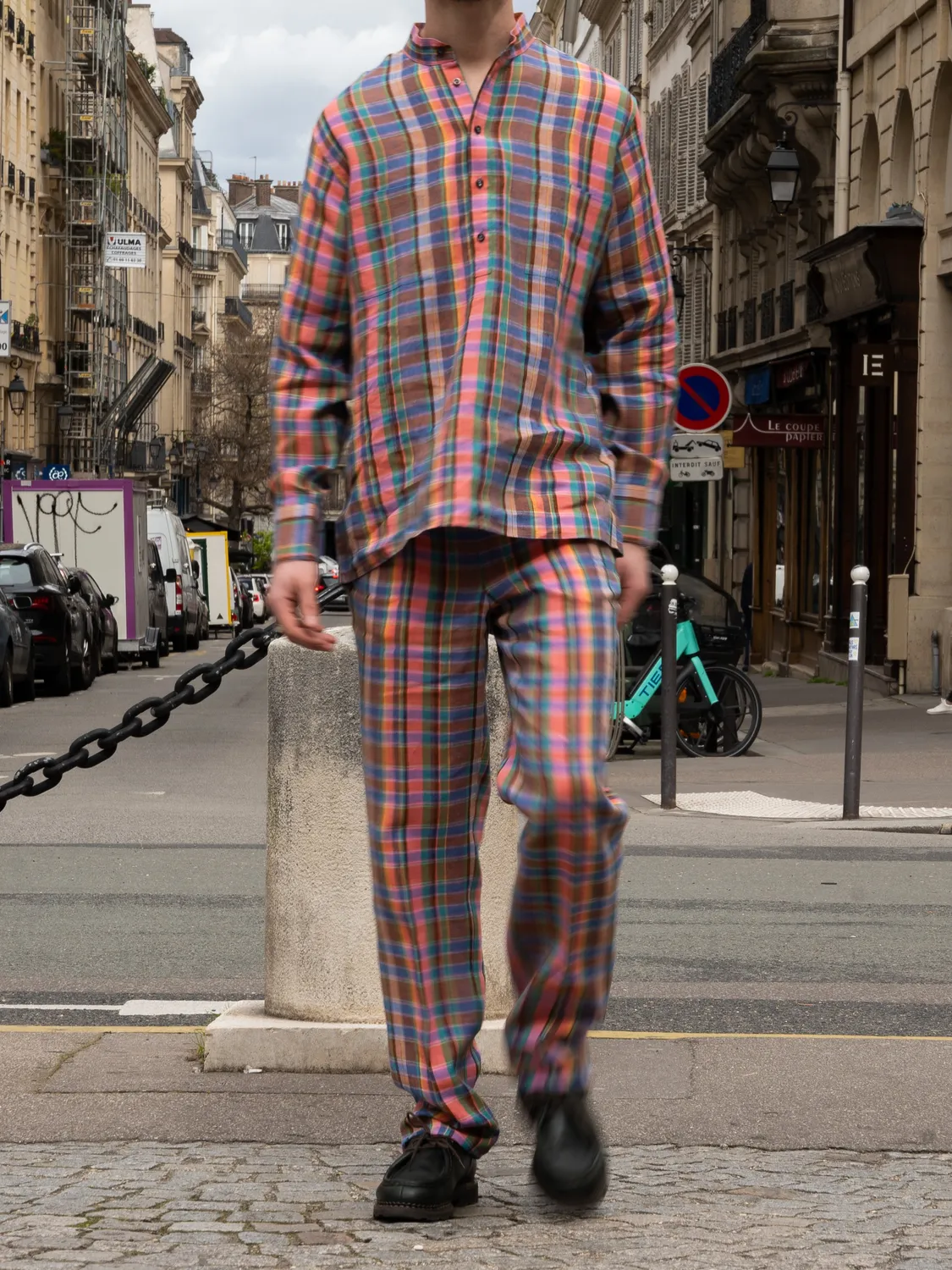 Hollington Luca pantalon lin tartan taille 40