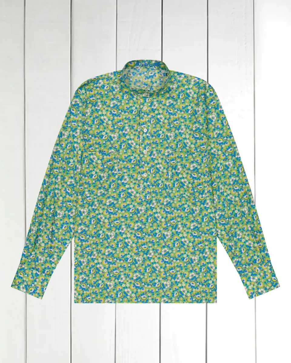 Hollington chemise col mao liberty garden coton blanc