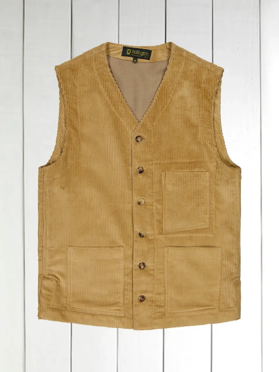 Hollington gilet poches plaquées velours sable 44-60