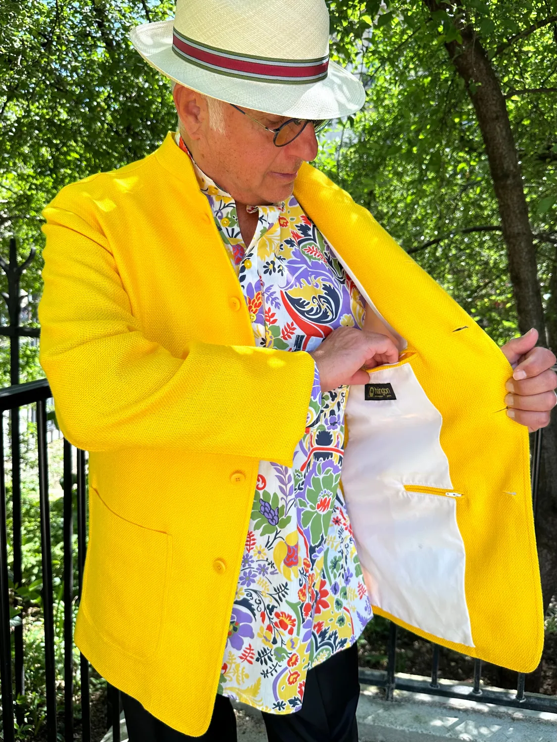 Hollington Tyrol Ajustée veste lin jaune citron 100% lin