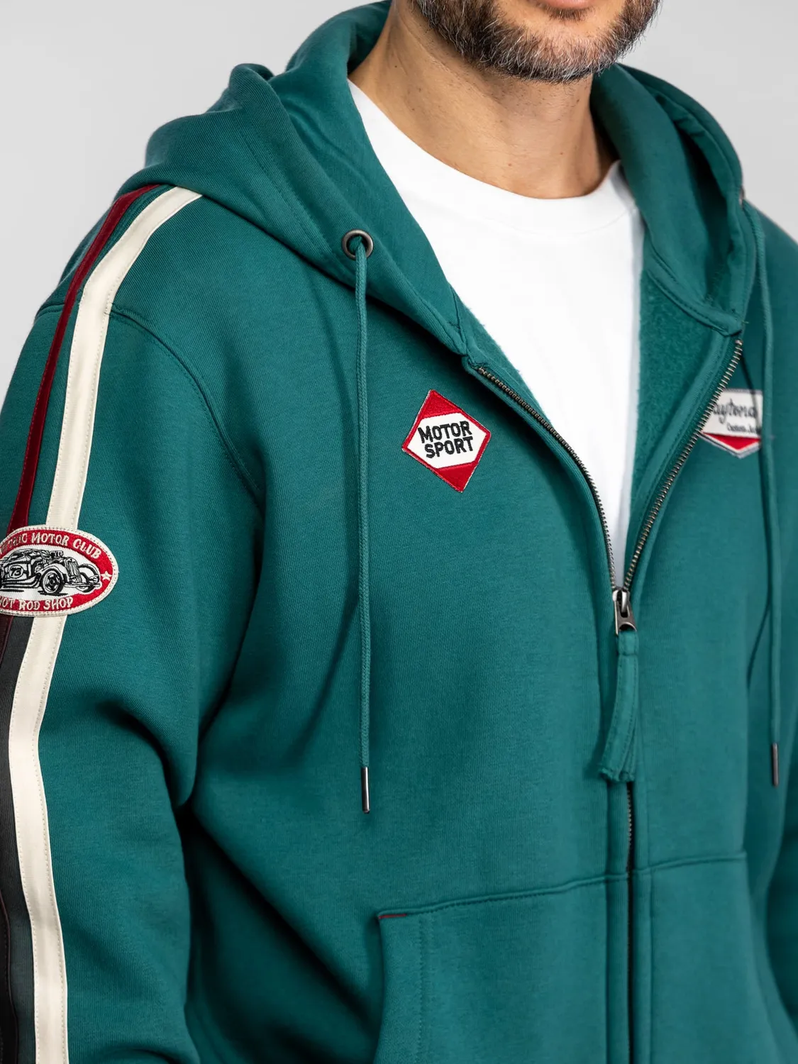 Daytona Hampton sweat capuche moto noir molleton épais