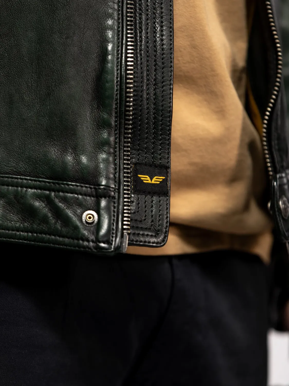 Daytona Aniak Blouson cuir moto mouton marine patiné