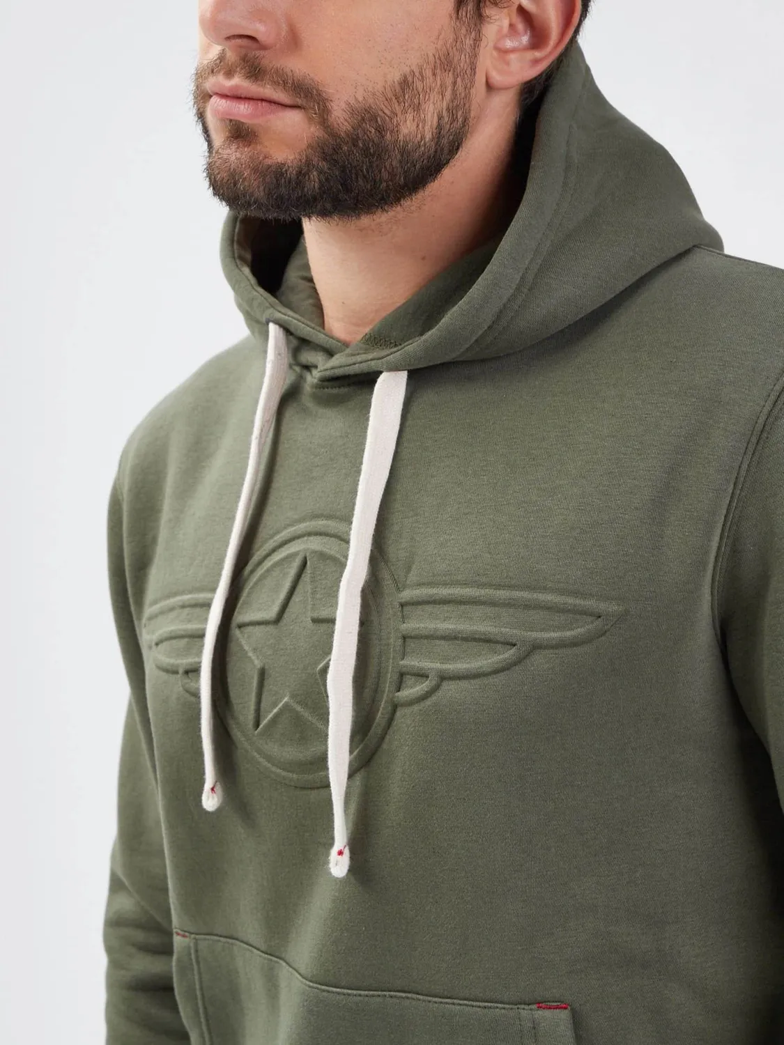 DAYTONA Wings sweat capuche coton kaki aviateur