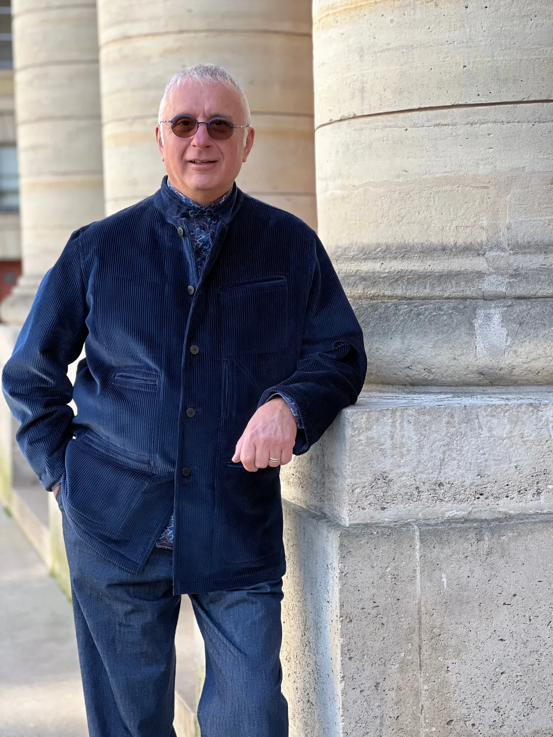 Hollington Architecte veste velours laine dark navy 46