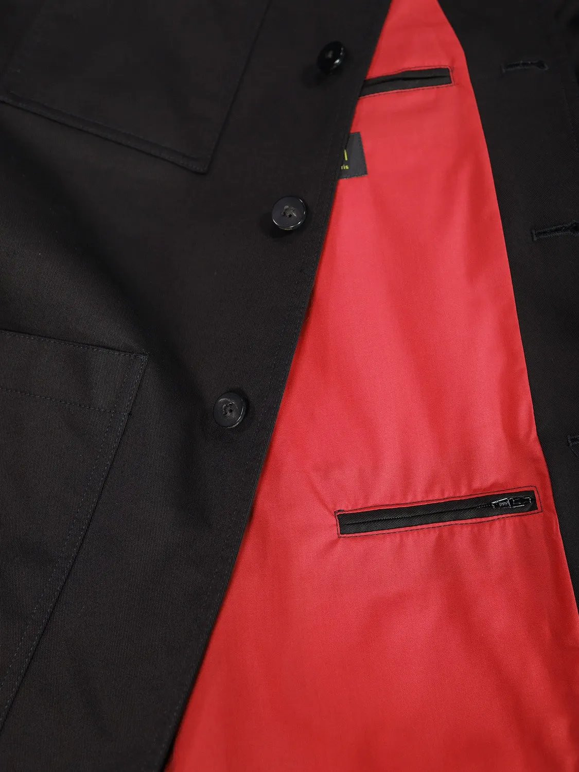 Hollington Lyon veste coton stretch noire col charpentier