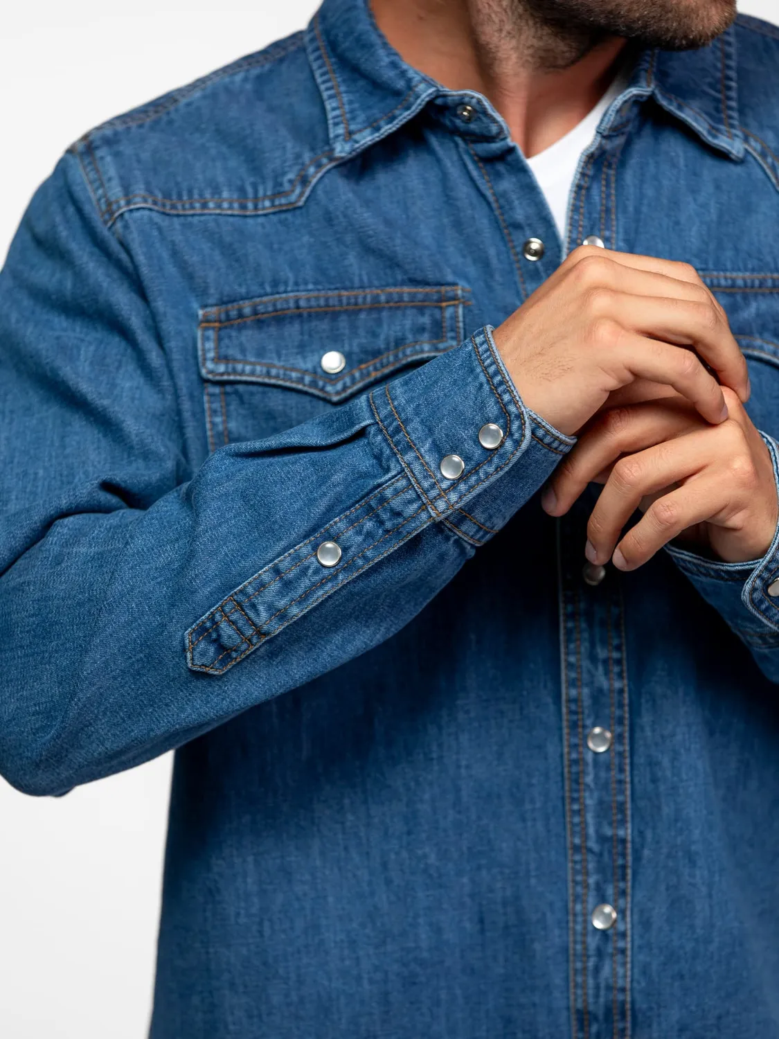 Daytona Patrol chemise denim homme mid wash