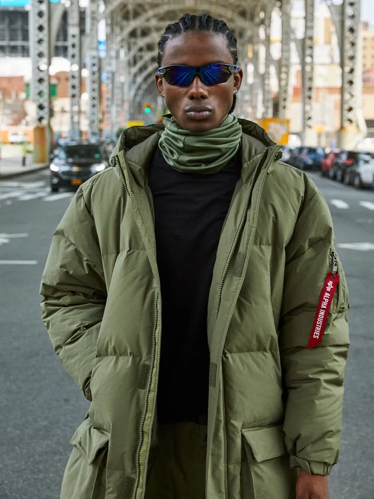 Alpha Industries Long Puffer Parka doudoune verte duvet