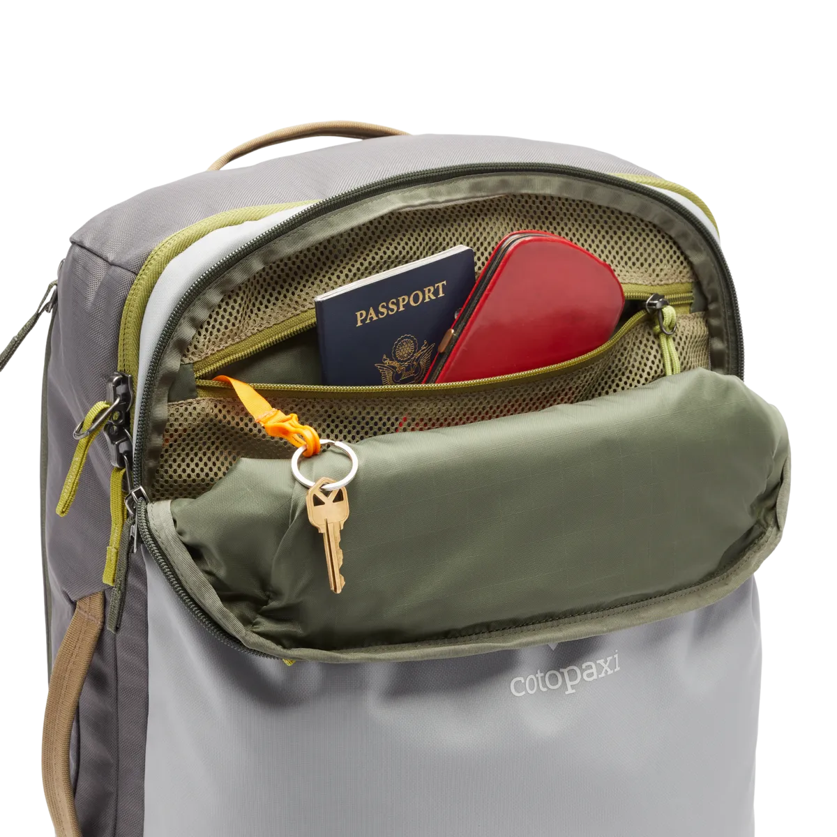 Cotopaxi Allpa 35L Travel Pack sac voyage Lemongrass/Cedar cabine