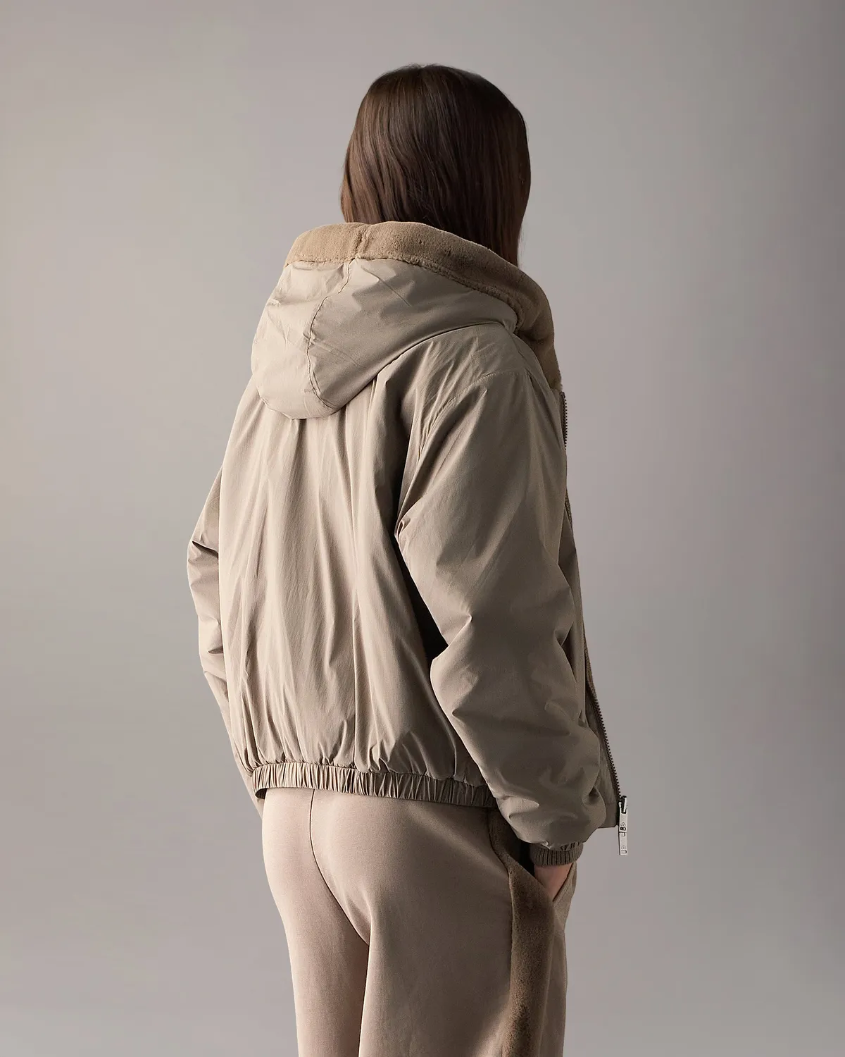 Moose Knuckles Eaton Bunny hoodie gris réversible