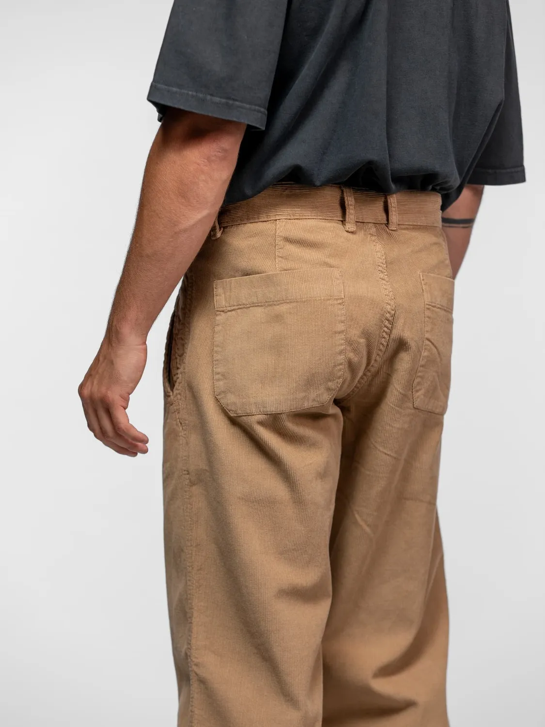 Daytona Stokes Pantalon velours côtelé beige droit