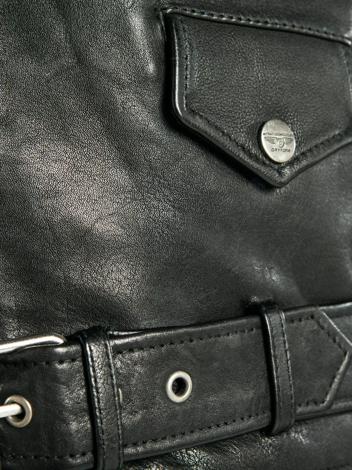 DAYTONA Rick perfecto cuir homme noir vachette épais