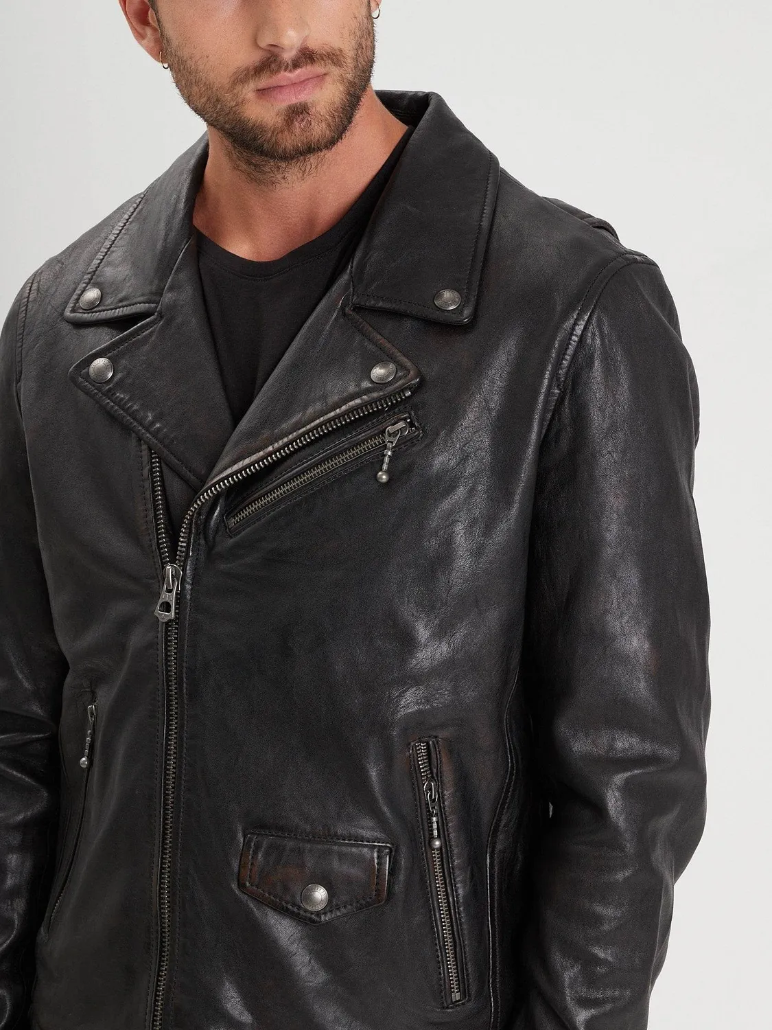 DAYTONA Miami blouson cuir agneau noir biker