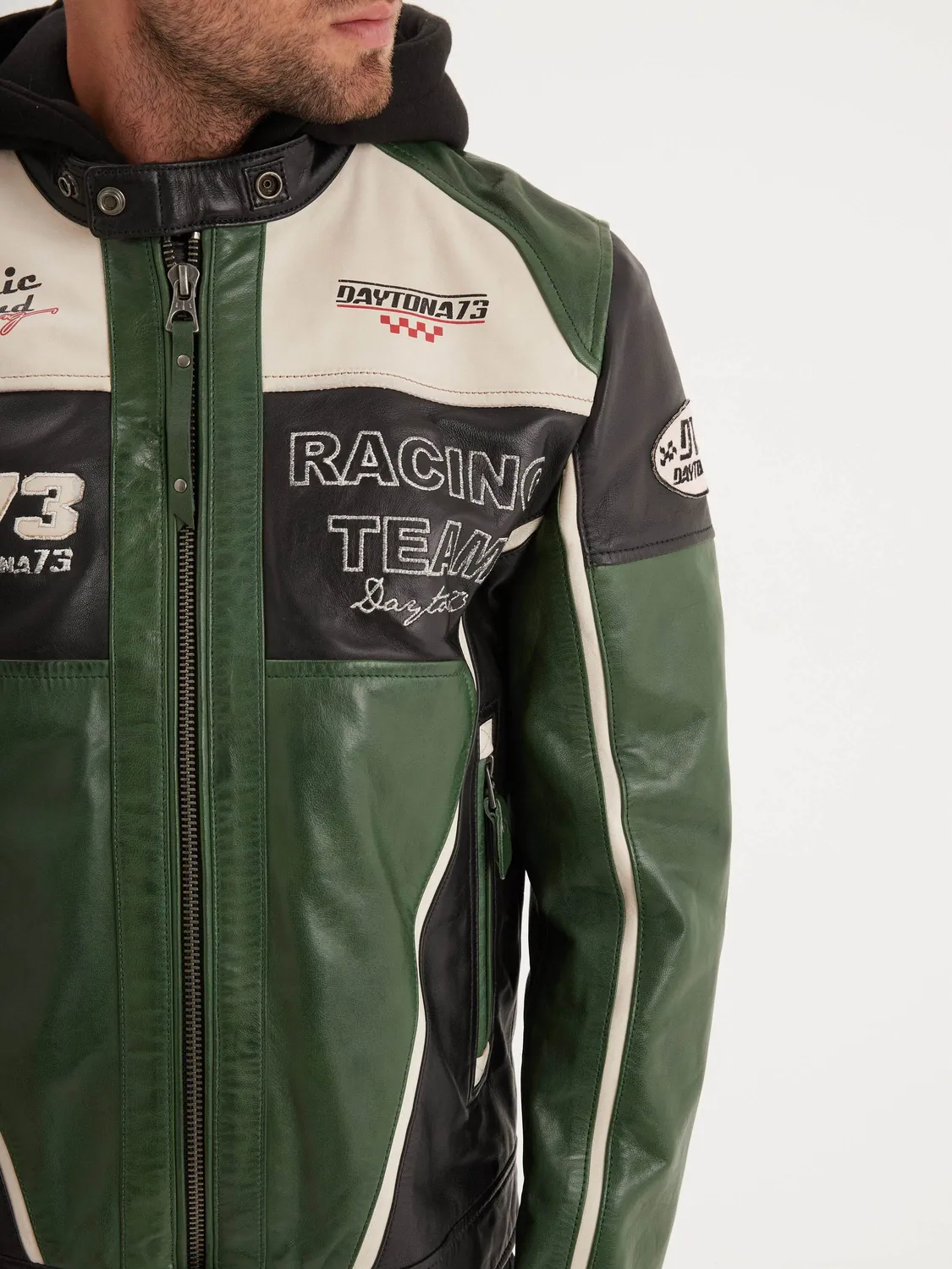 Daytona Perez blouson motard orange brûlé