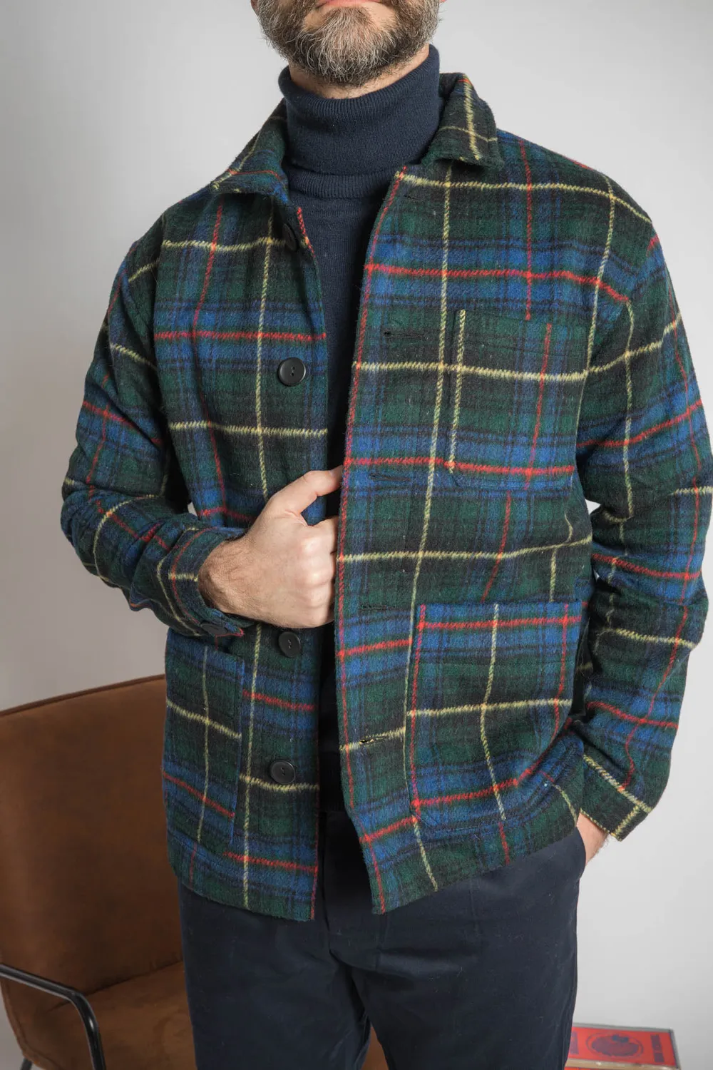 Soubacq Le Bleu Lord veste de travail carreaux