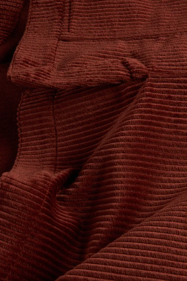 Hollington velours chestnut gilet laine poches plaquées