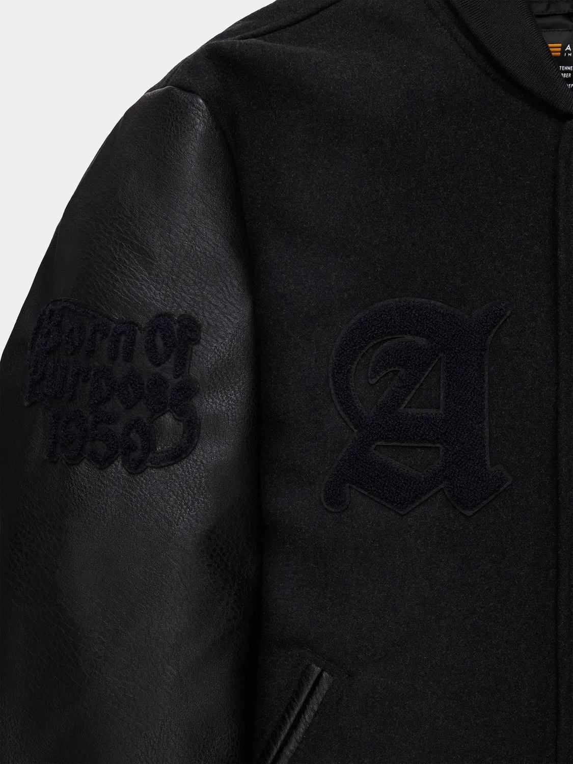 Alpha Industries Letterman blouson noir laine boutons-pression