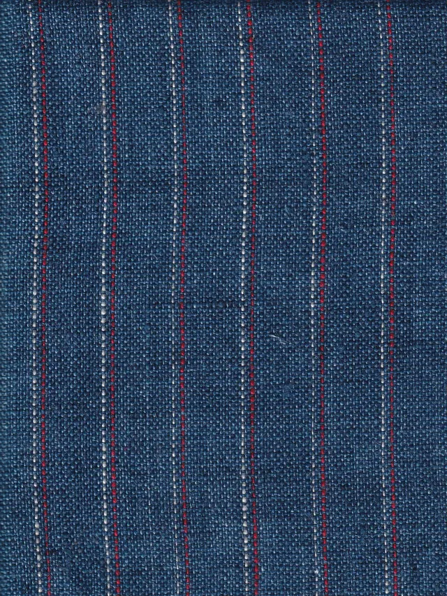 Hollington marin rayé tissu toile lin bleu