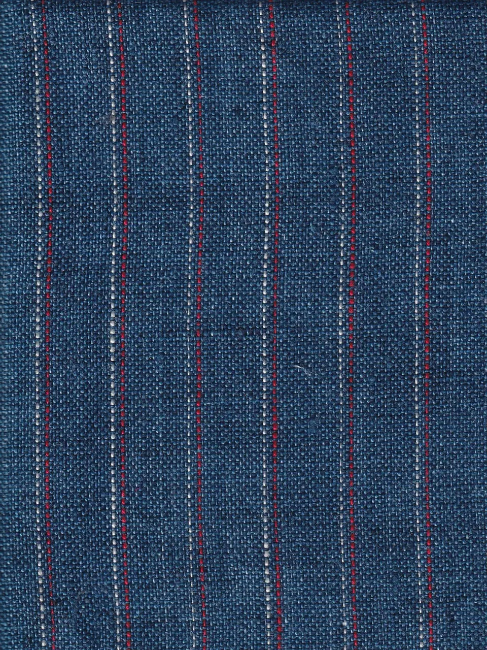 Hollington marin rayé tissu toile lin bleu