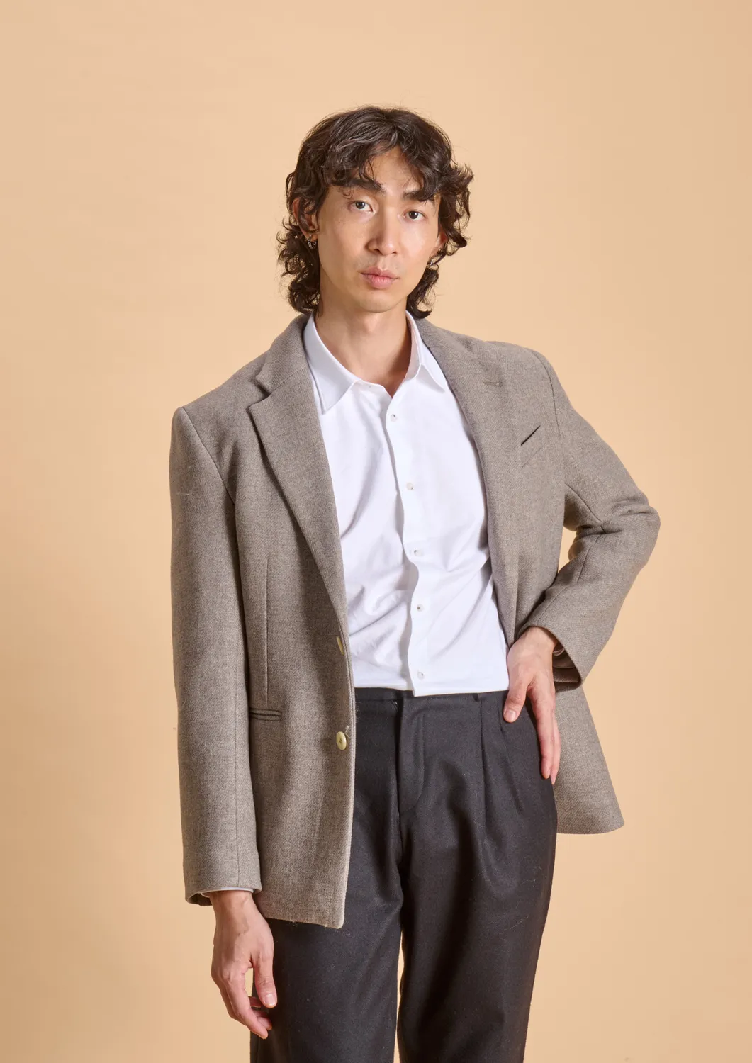 Soubacq Deauville blazer laine grise