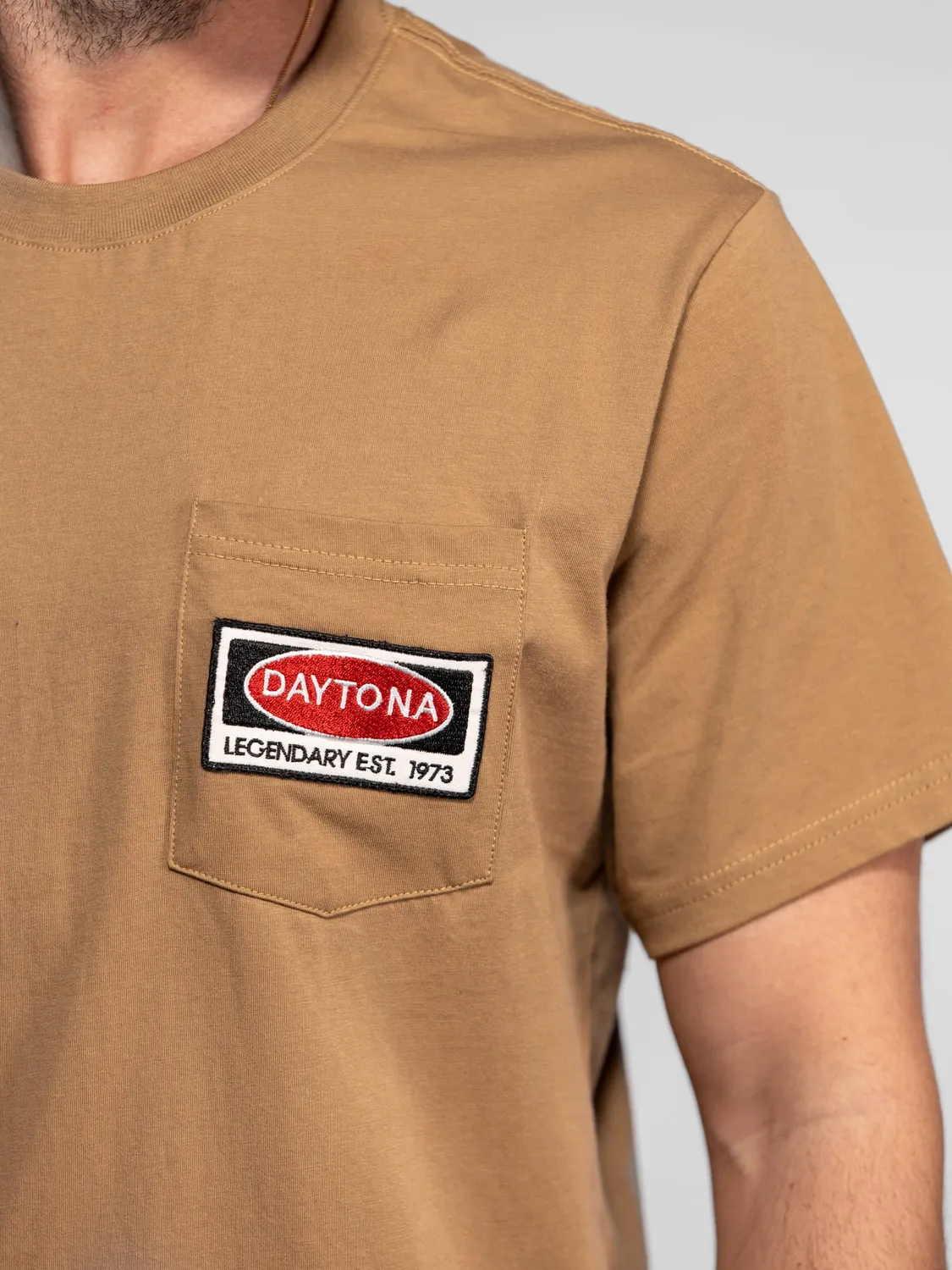 Daytona Vilas t-shirt coton homme beige poche poitrine