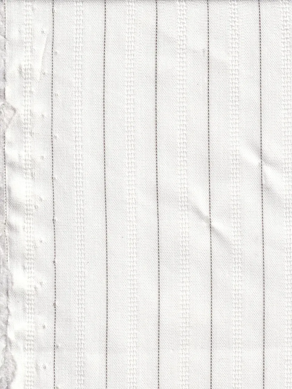 Hollington tissu rayures grises coton-polyester au mètre blanc