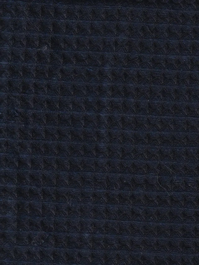 Hollington nid d'abeille bleu merle tissu 12 m lin coton