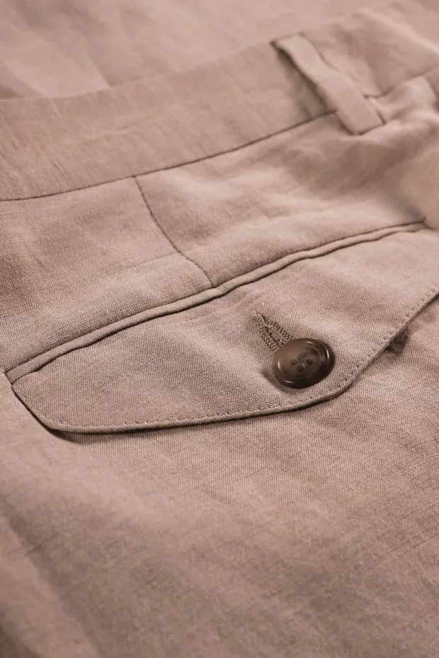 Hollington pantalon Jules large Tencel lin écru fluide