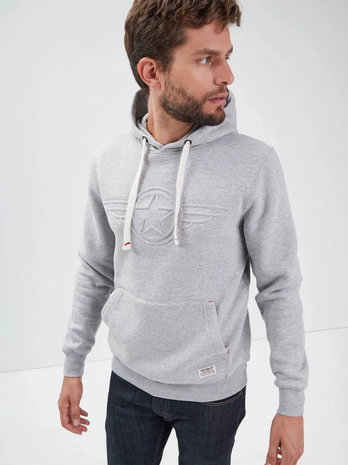 DAYTONA Wings sweat capuche coton kaki aviateur