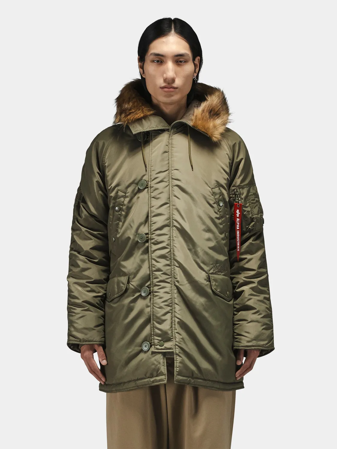 Alpha Industries N-3B Oxford parka vert cuisses grand froid