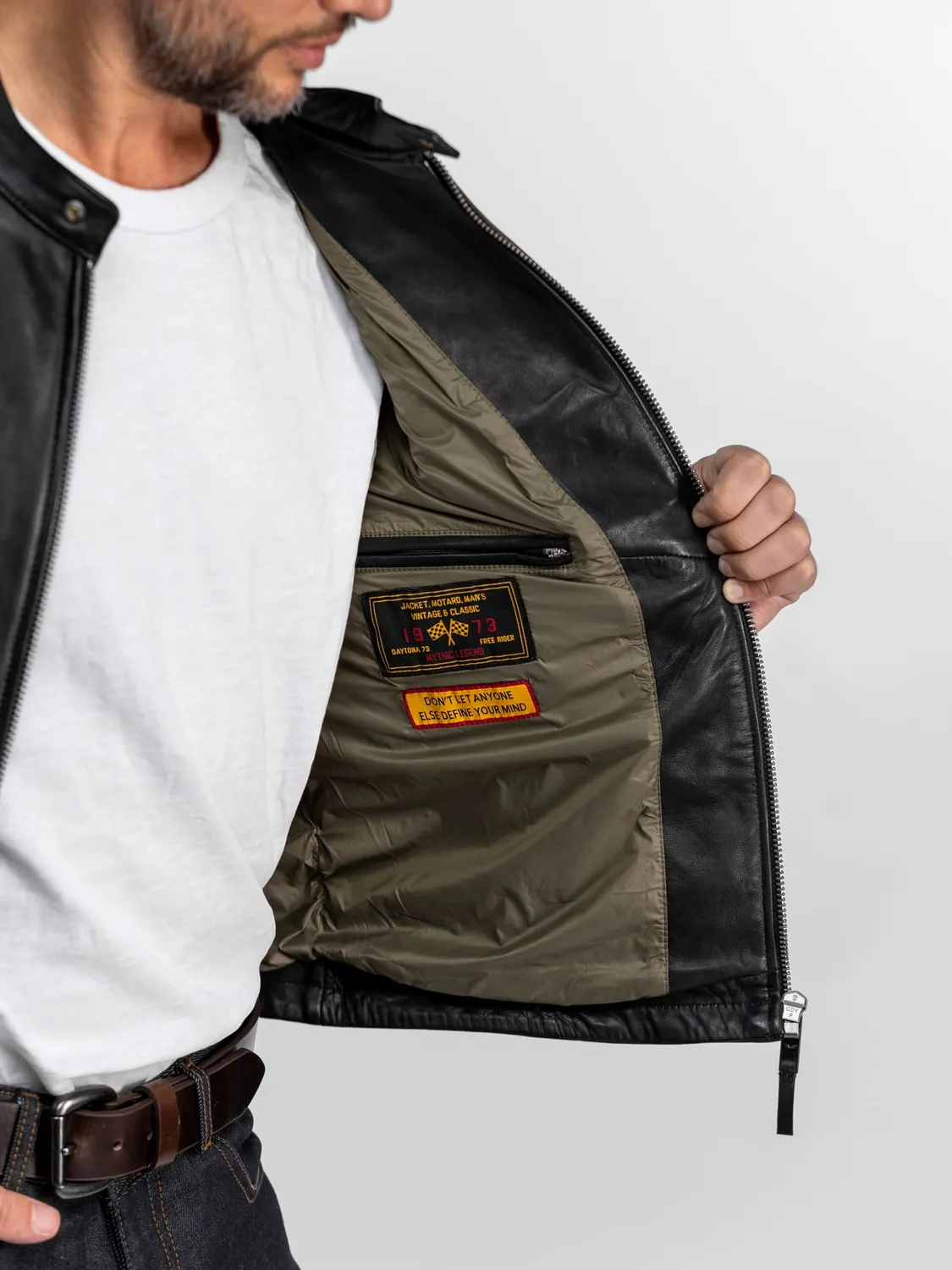 DAYTONA Hodos blouson cuir mouton noir motard