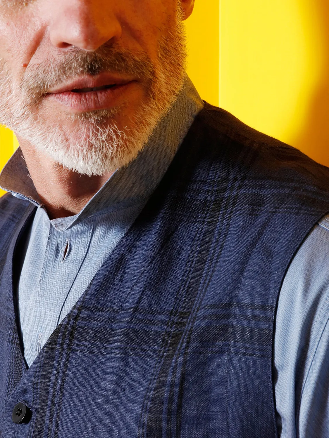 Hollington Lumberjacket gilet lin à carreaux bleu