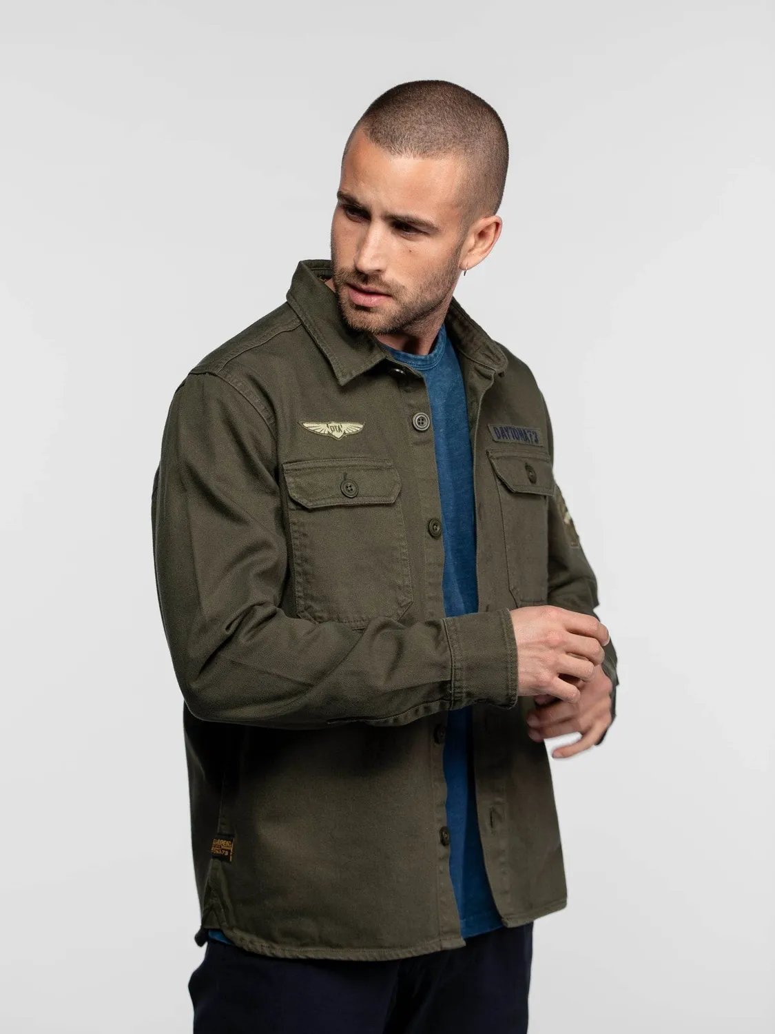 Daytona Jeffbull Surchemise militaire coton beige épais